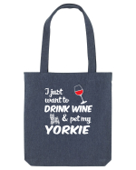 WINE AND YORKIE Sacoșă textilă