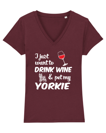 WINE AND YORKIE Burgundy