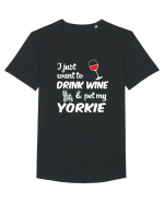 WINE AND YORKIE Tricou mânecă scurtă guler larg Bărbat Skater