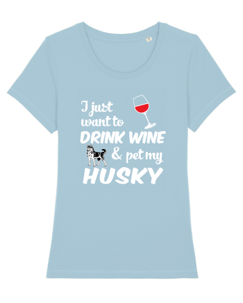 WINE AND HUSKY Sky Blue