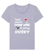 WINE AND HUSKY Tricou mânecă scurtă guler larg fitted Damă Expresser
