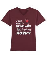 WINE AND HUSKY Tricou mânecă scurtă guler V Bărbat Presenter