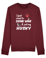 WINE AND HUSKY Bluză mânecă lungă Unisex Rise