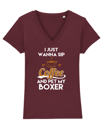 COFFEE AND BOXER Burgundy
