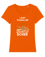COFFEE AND BOXER Tricou mânecă scurtă guler larg fitted Damă Expresser
