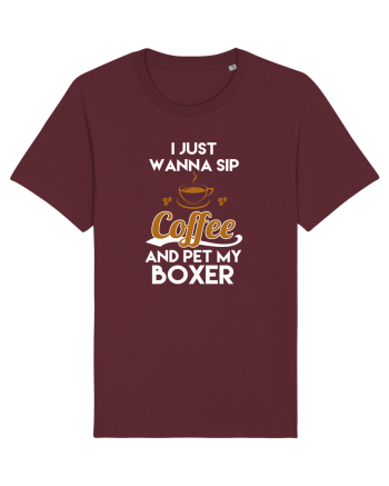 COFFEE AND BOXER Burgundy