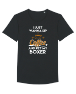 COFFEE AND BOXER Tricou mânecă scurtă guler larg Bărbat Skater