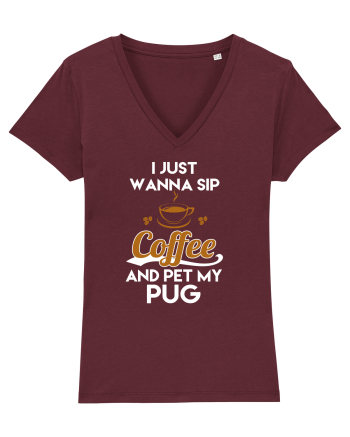 COFFEE AND PUG Burgundy