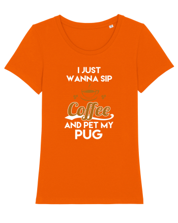 COFFEE AND PUG Bright Orange