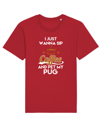 COFFEE AND PUG Red