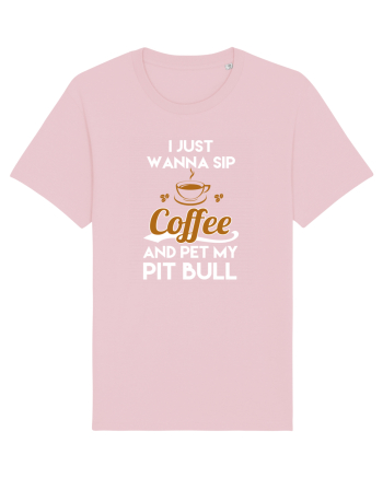 COFFEE AND PIT BULL Cotton Pink