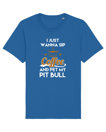 COFFEE AND PIT BULL Royal Blue