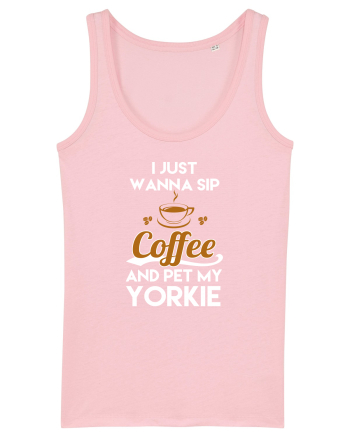 COFFEE AND YORKIE Cotton Pink
