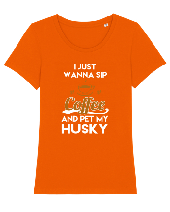 COFFEE AND HUSKY Bright Orange