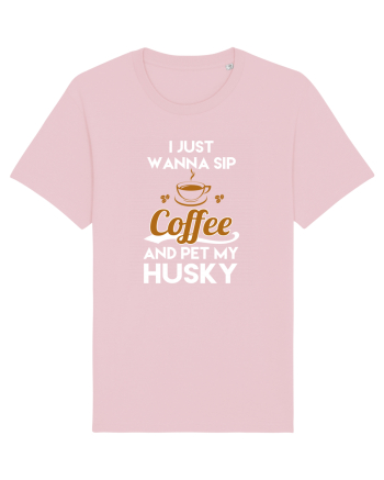 COFFEE AND HUSKY Cotton Pink