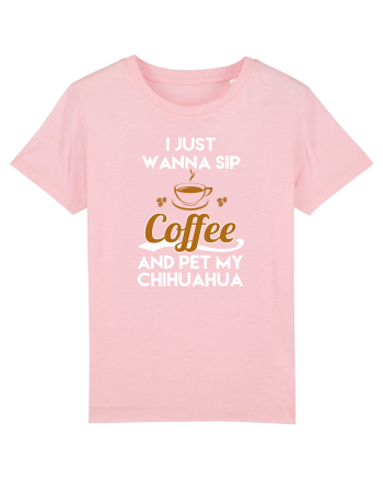 COFFEE AND CHIHUAHUA Cotton Pink