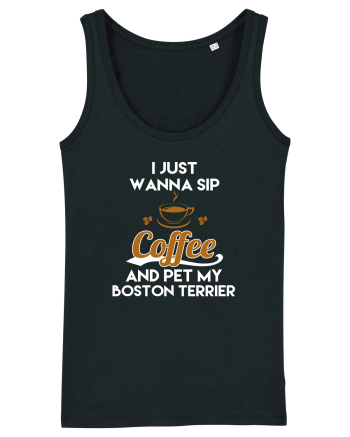 COFFEE AND BOSTON TERRIER Black