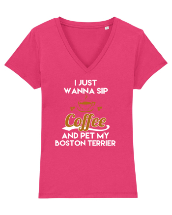 COFFEE AND BOSTON TERRIER Raspberry