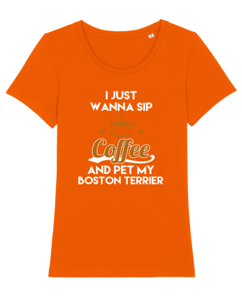 COFFEE AND BOSTON TERRIER Bright Orange