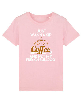 COFFEE AND FRENCH BULLDOG Cotton Pink