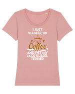 COFFEE AND DOG Tricou mânecă scurtă guler larg fitted Damă Expresser