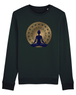 Yoga Lotus Auriu Negru Bluză mânecă lungă Unisex Rise