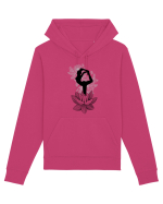 Yoga Floral Negru Hanorac Unisex Drummer