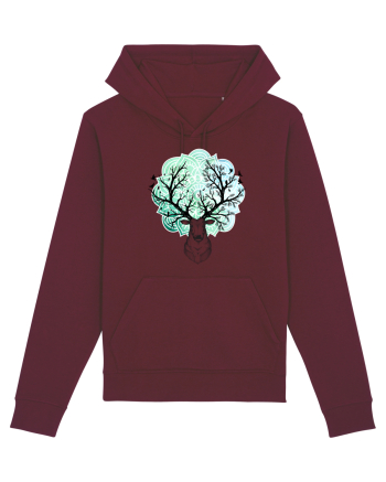Cerb Mandala Păsări Burgundy