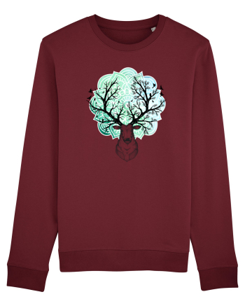 Cerb Mandala Păsări Burgundy