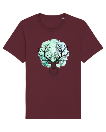 Cerb Mandala Păsări Burgundy