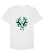 Cerb Mandala Păsări Tricou mânecă scurtă guler larg Bărbat Skater