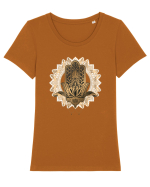 Yoga Auriu Mandala Tricou mânecă scurtă guler larg fitted Damă Expresser