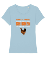 CHICKEN Tricou mânecă scurtă guler larg fitted Damă Expresser