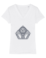 Ochi Triunghi Abstract Tricou mânecă scurtă guler V Damă Evoker