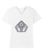 Ochi Triunghi Abstract Tricou mânecă scurtă guler V Bărbat Presenter