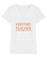 HISTORY TEACHER Tricou mânecă scurtă guler V Damă Evoker
