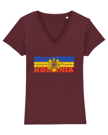 Tricolor Stema Romaniei Burgundy
