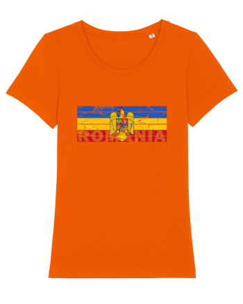 Tricolor Stema Romaniei Bright Orange