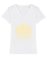AIRCRAFT MECHANIC Tricou mânecă scurtă guler V Damă Evoker