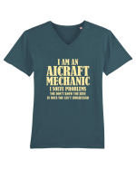 AIRCRAFT MECHANIC Tricou mânecă scurtă guler V Bărbat Presenter