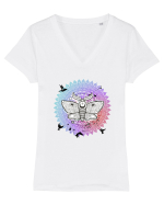 Molie in Mandala Colorat Yoga Tricou mânecă scurtă guler V Damă Evoker