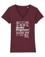 AUDIO ENGINEER Tricou mânecă scurtă guler V Damă Evoker