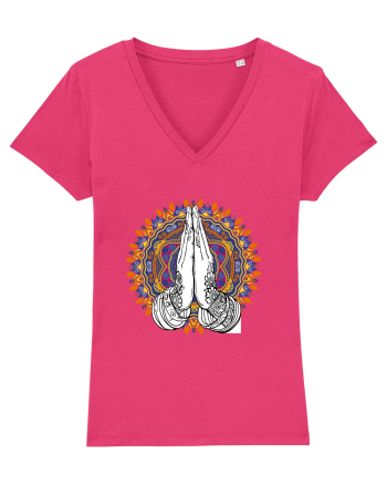 Yoga Hands Mandala Raspberry