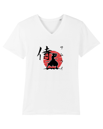 Siluetă Samurai (kanji și katakana) negru White