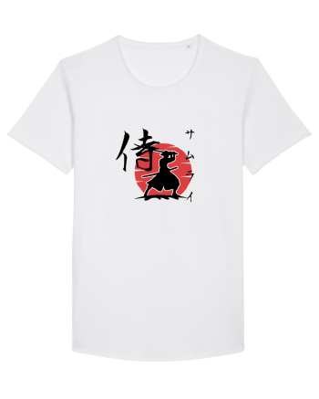 Siluetă Samurai (kanji și katakana) negru White