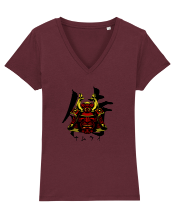 Cap Samurai (kanji și katakana) negru Burgundy