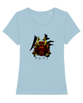 Cap Samurai (kanji și katakana) negru Sky Blue
