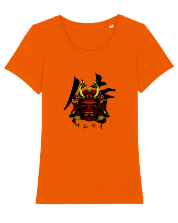 Cap Samurai (kanji și katakana) negru Bright Orange
