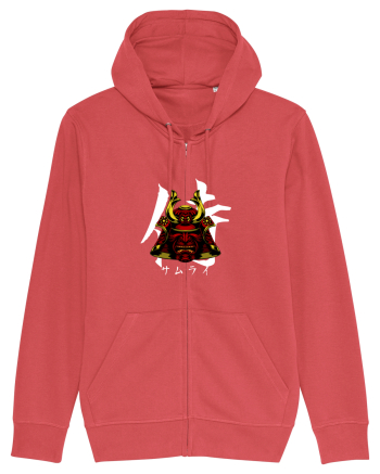 Cap Samurai (kanji și katakana) alb Carmine Red