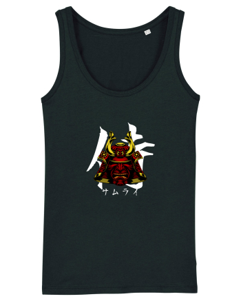 Cap Samurai (kanji și katakana) alb Black